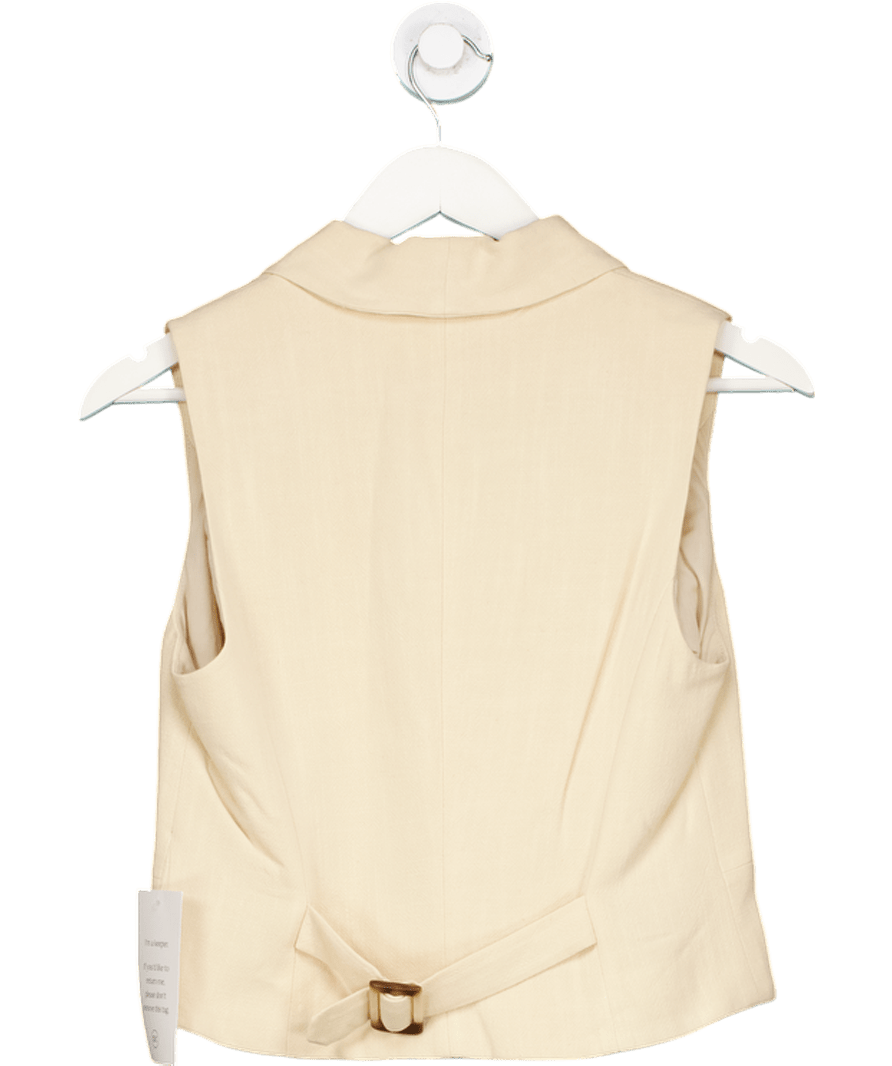 Nobody's Child Beige Linen Blend Waistcoat Top UK 8 - Reliked