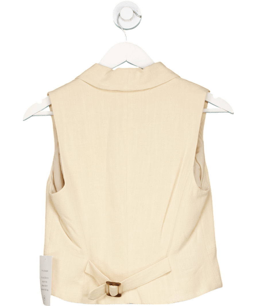 Nobody's Child Beige Linen Blend Waistcoat Top UK 8 - Reliked