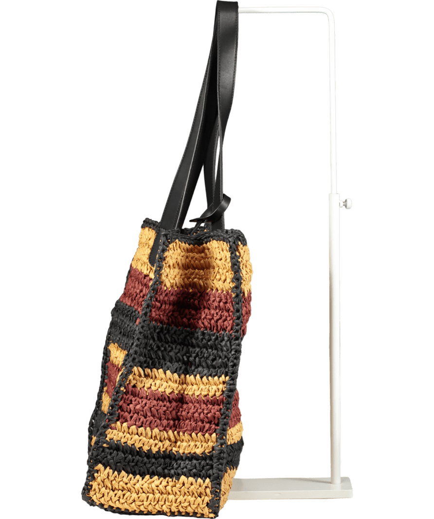 Nobody's Child Beige Striped Woven Tote Bag - Reliked