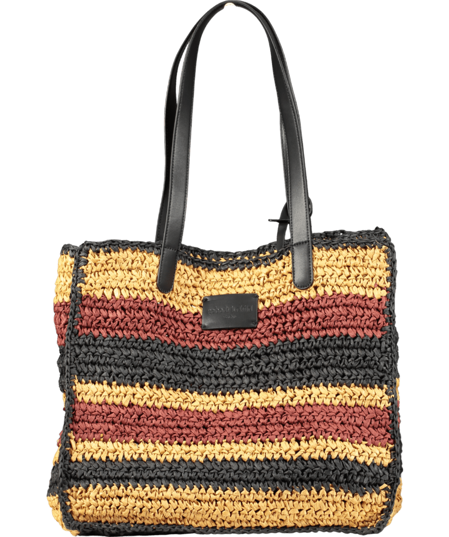 Nobody's Child Beige Striped Woven Tote Bag - Reliked