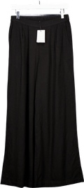 Nobody's Child Black Linen Blend Wide Leg Trousers UK 16 - Reliked