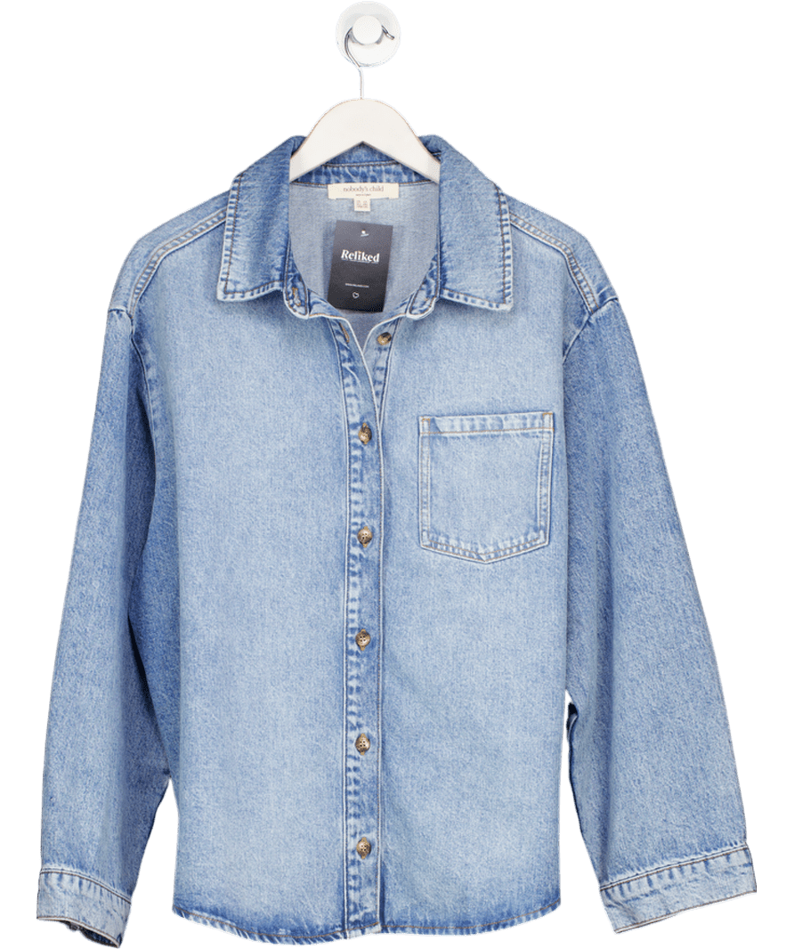 Nobody's Child Blue Denim Oversized Shirt UK 18 - Reliked