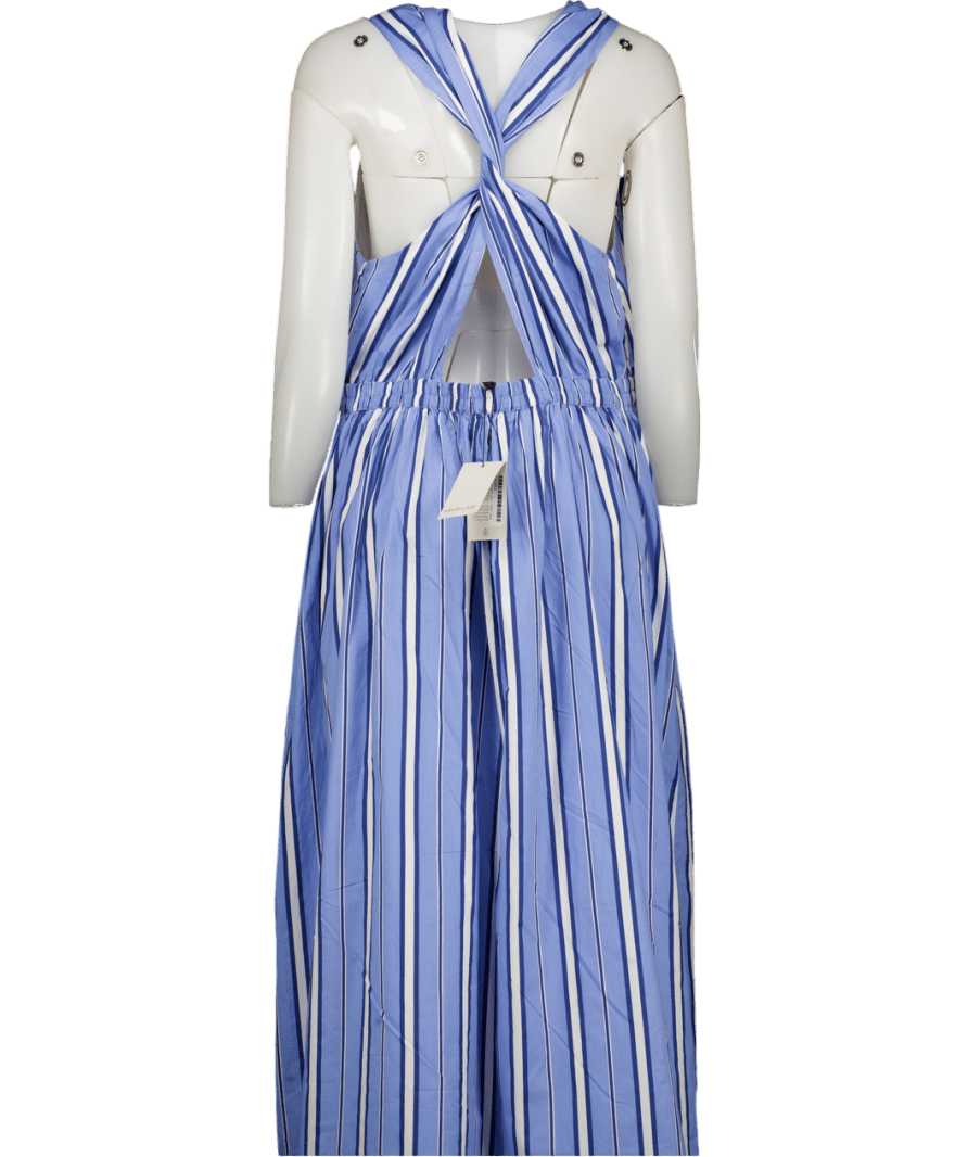 Nobody's Child Blue Senna Stripe Midi Dress, Blue/white UK 18 - Reliked