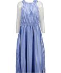 Nobody's Child Blue Senna Stripe Midi Dress, Blue/white UK 18 - Reliked