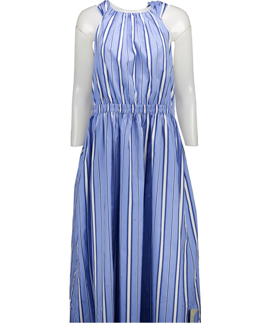 Nobody's Child Blue Senna Stripe Midi Dress, Blue/white UK 18 - Reliked