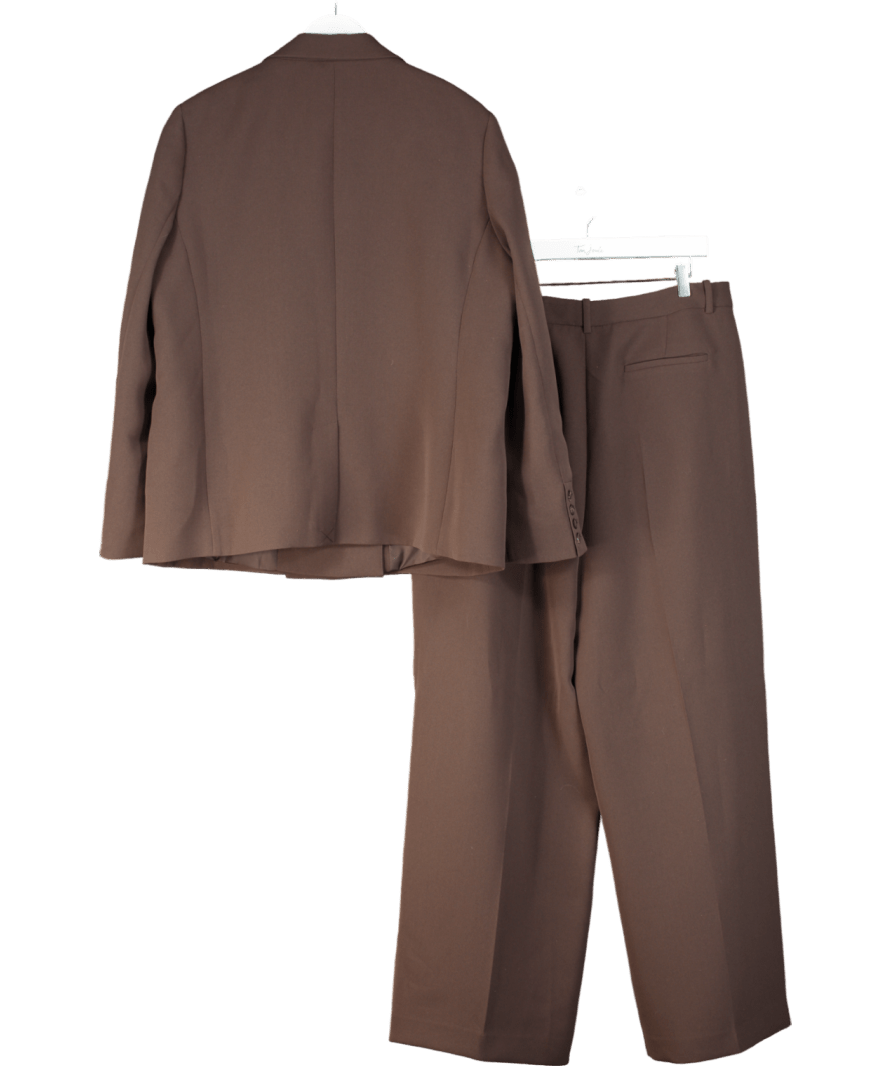 Nobody's Child Brown Boyfriend Blazer And Pleat Front Trousers UK 18 - Reliked