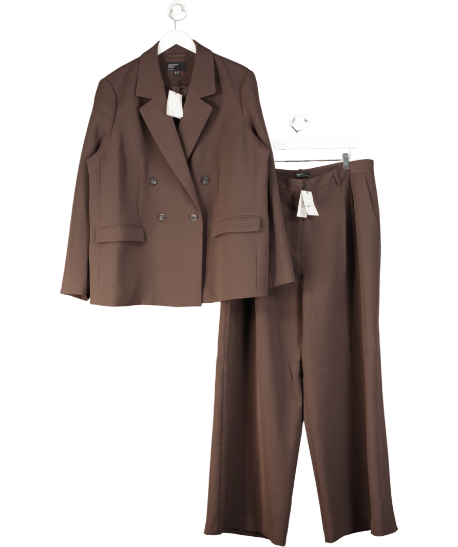 Nobody's Child Brown Boyfriend Blazer And Pleat Front Trousers UK 18 - Reliked