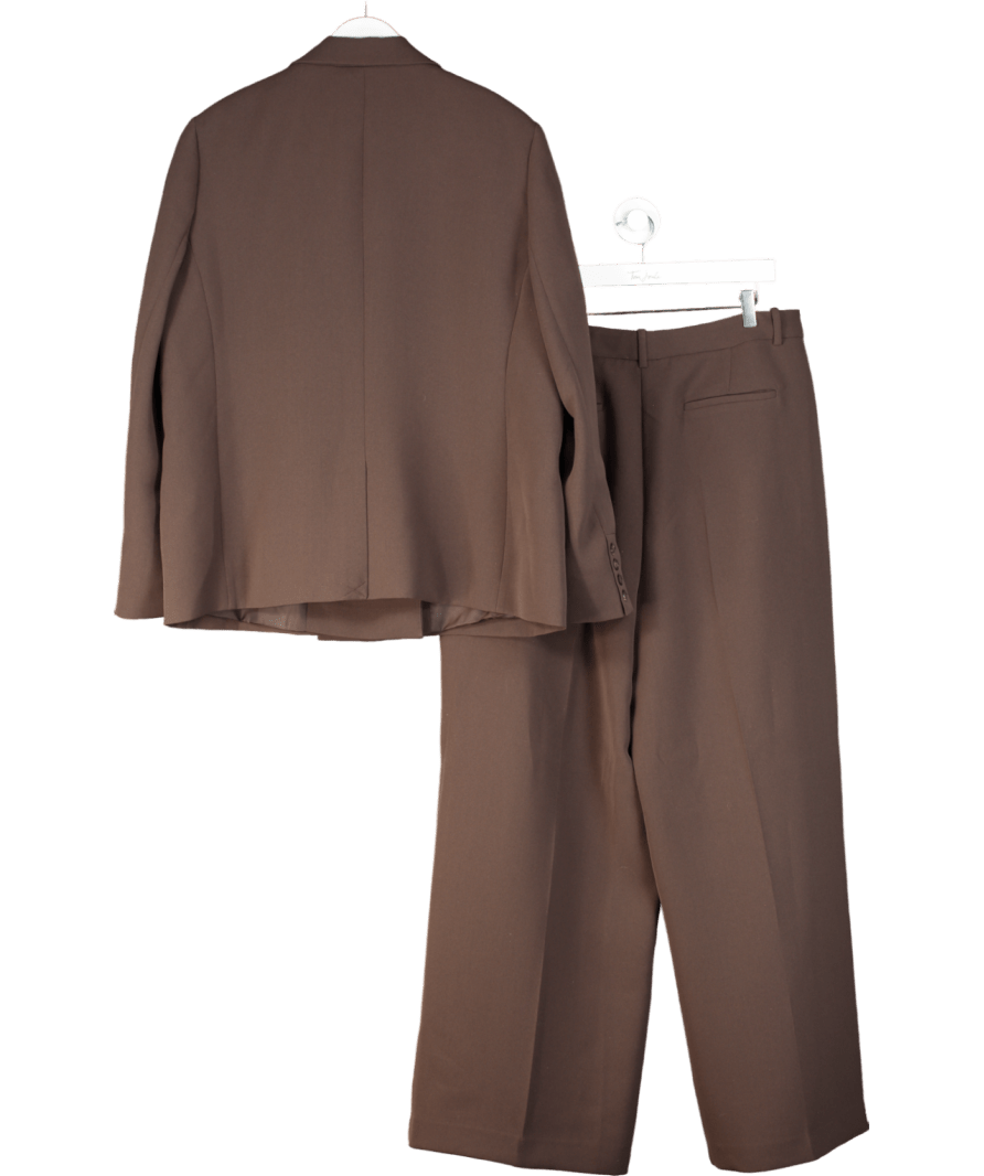 Nobody's Child Brown Boyfriend Blazer And Pleat Front Trousers UK 18 - Reliked