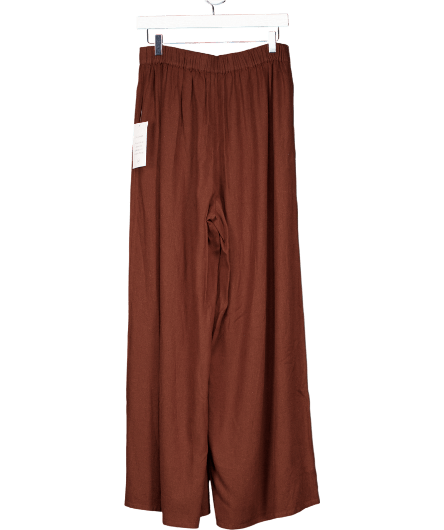 Nobody's Child Brown Jerrow Linen Blend Trousers UK 10 - Reliked