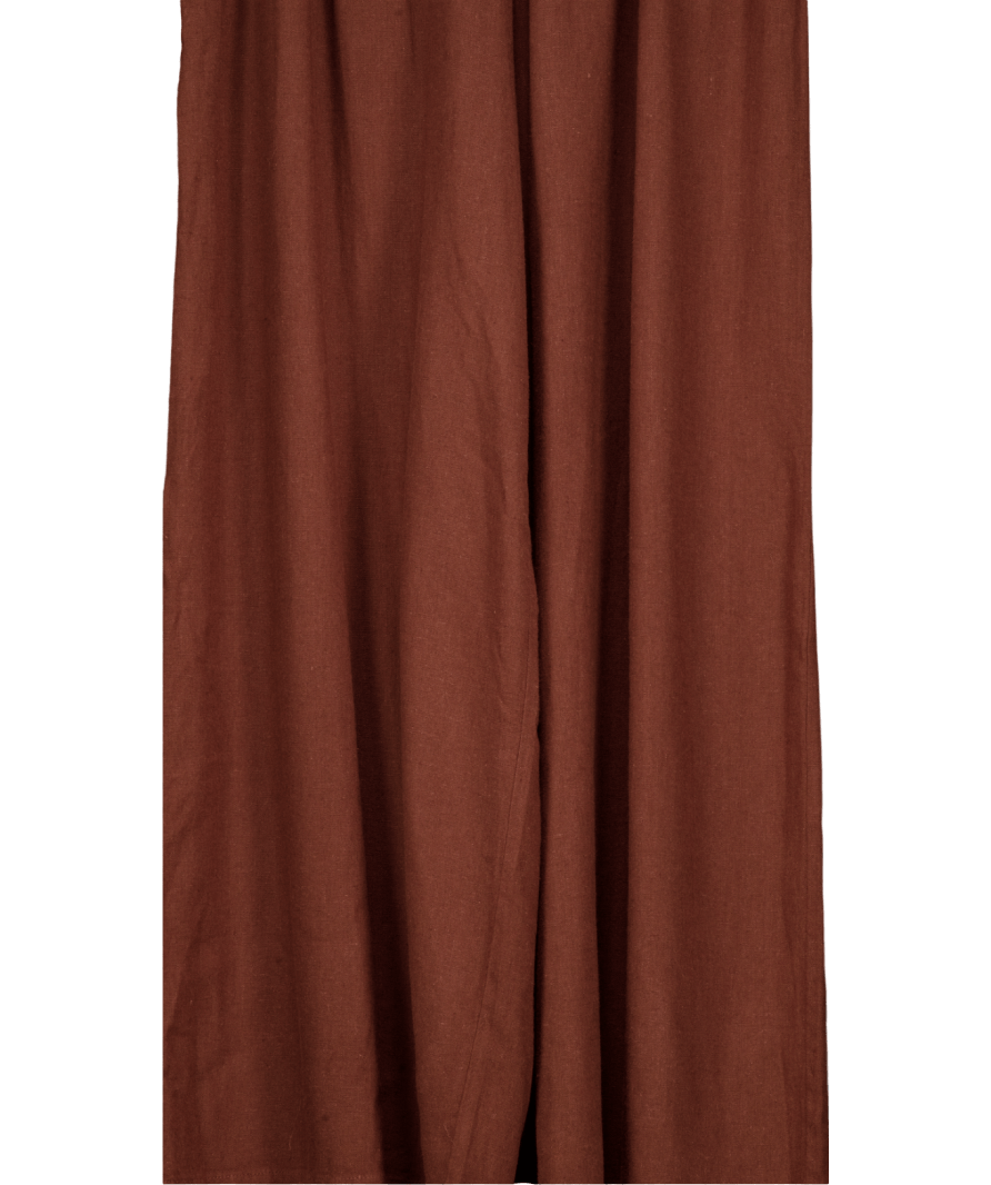 Nobody's Child Brown Jerrow Linen Blend Trousers UK 10 - Reliked