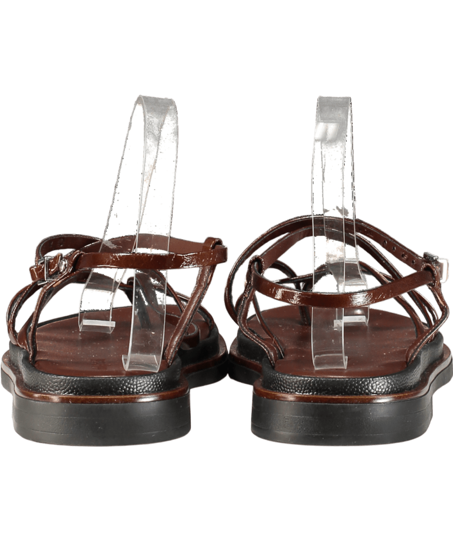 Nobody's Child Brown Strappy Leather Sandals UK 7 EU 40 👠 - Reliked