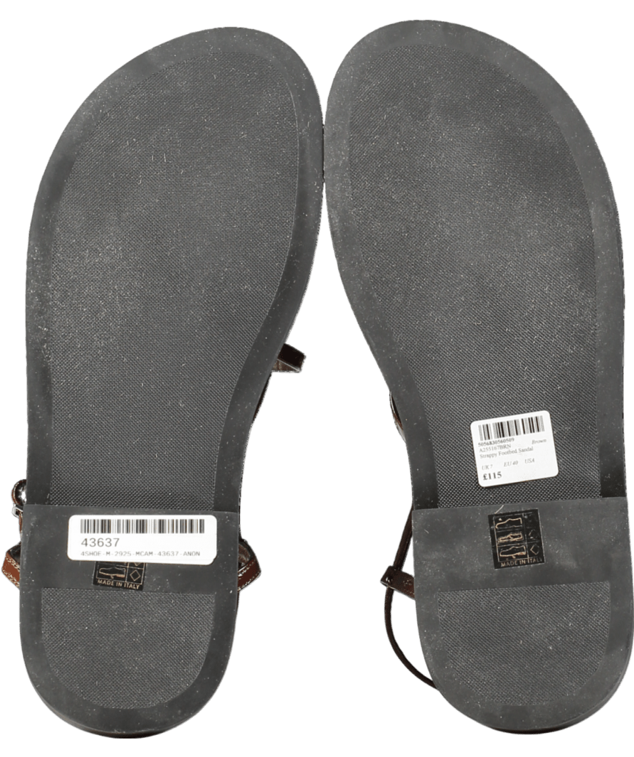 Nobody's Child Brown Strappy Leather Sandals UK 7 EU 40 👠 - Reliked