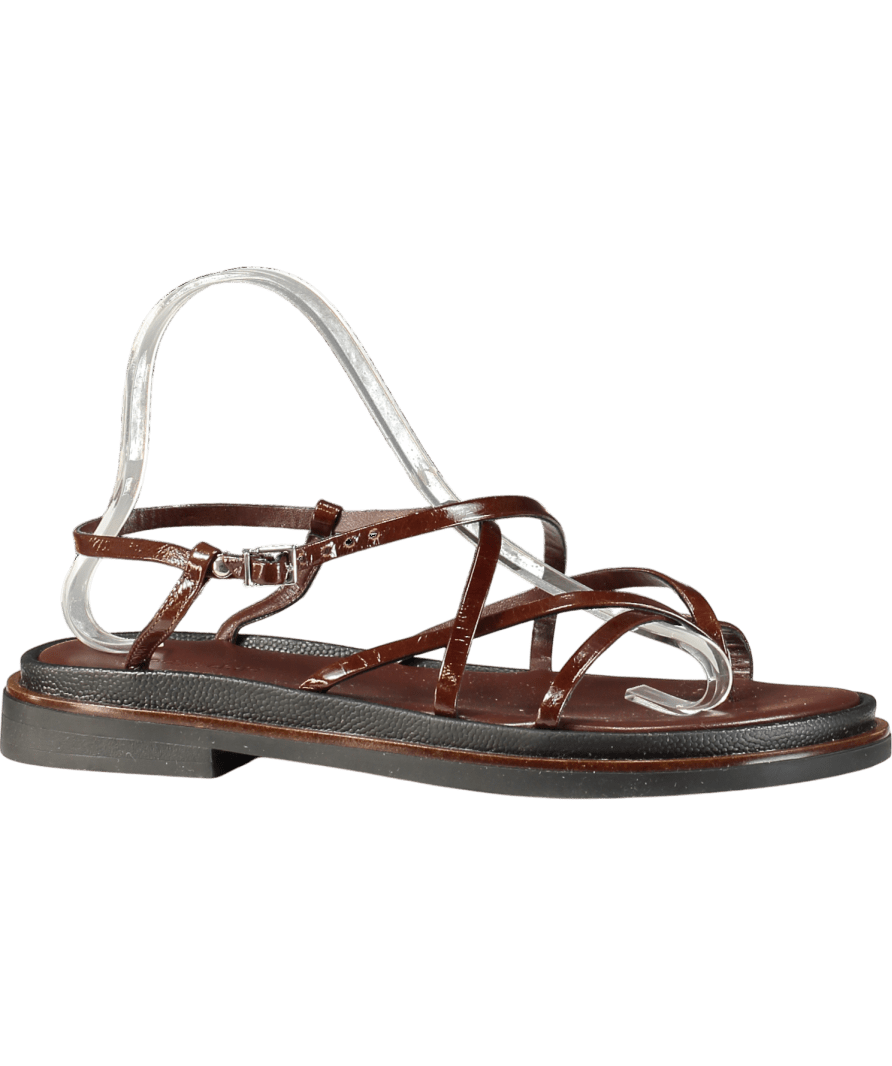 Nobody's Child Brown Strappy Leather Sandals UK 7 EU 40 👠 - Reliked