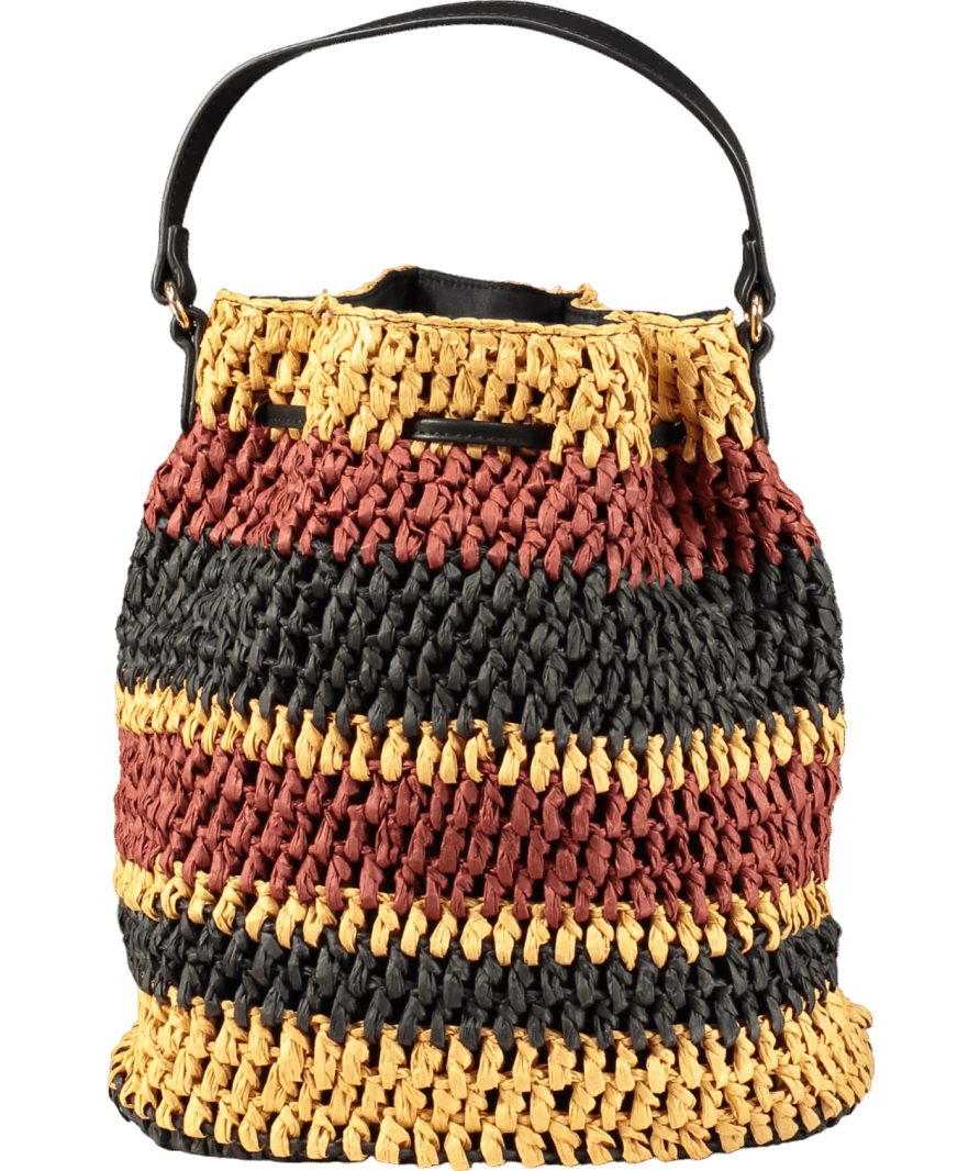 Nobody's Child Brown Striped Drawstring Bag - Reliked