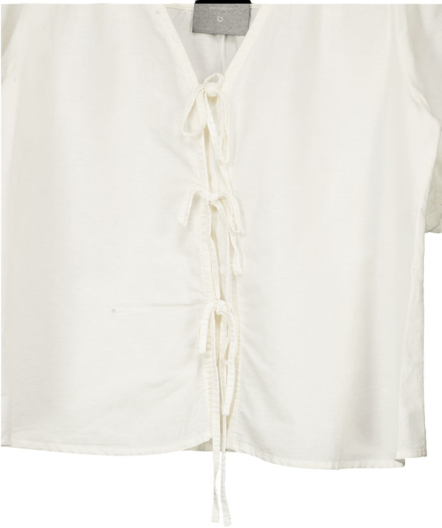Nobody's Child Cream Bernadetta Organic Cotton Poplin Blouse UK 10 - Reliked