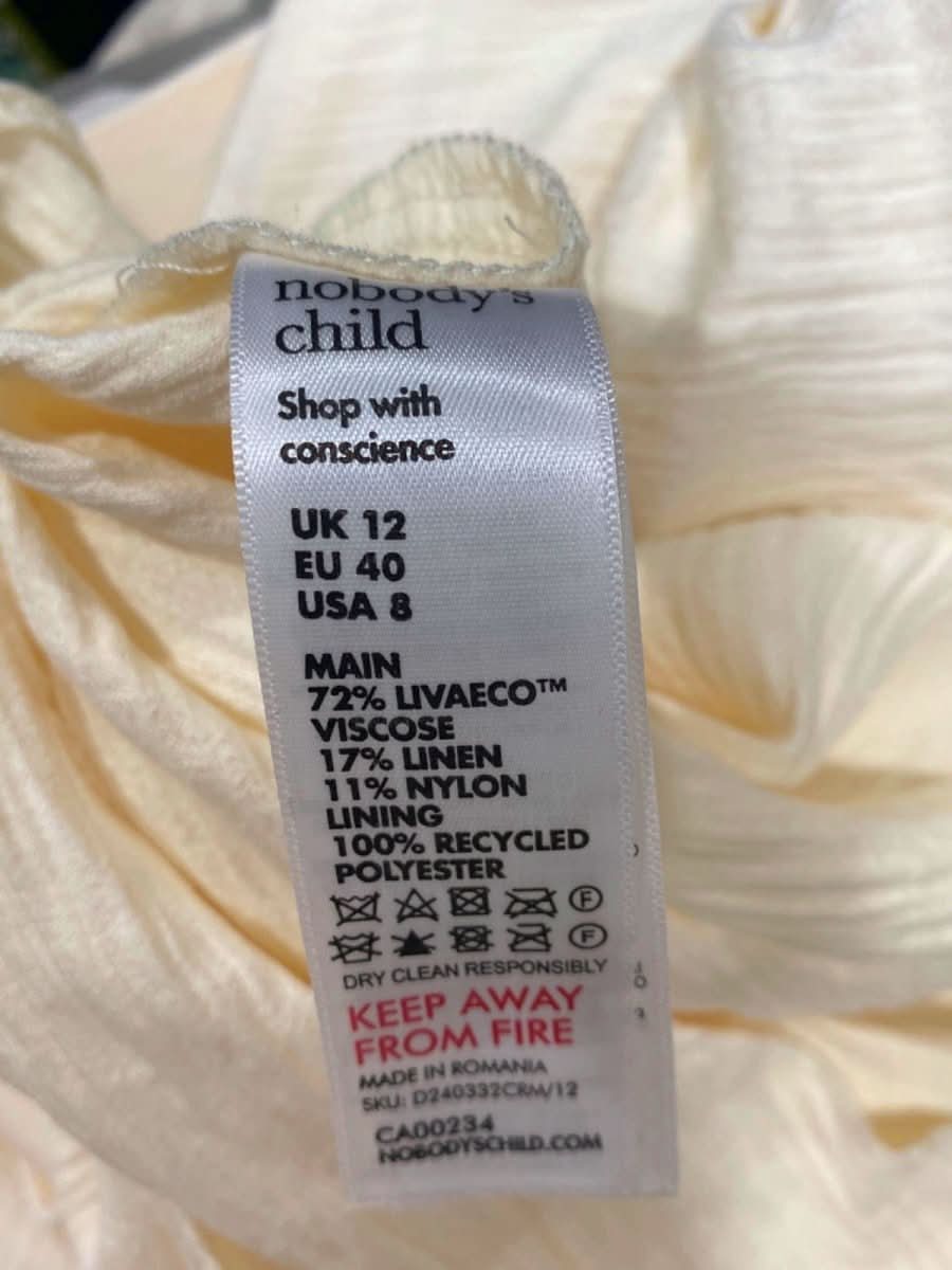 Nobody's Child Cream Liveaco Dress UK 12 - Reliked