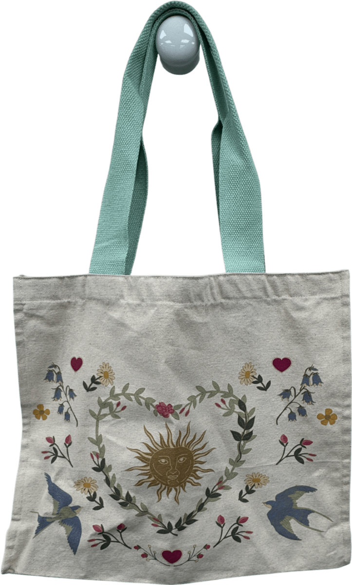 Nobody's Child Cream X Elizabeth Scarlett Floral Large Canvas Tote Bag - Reliked