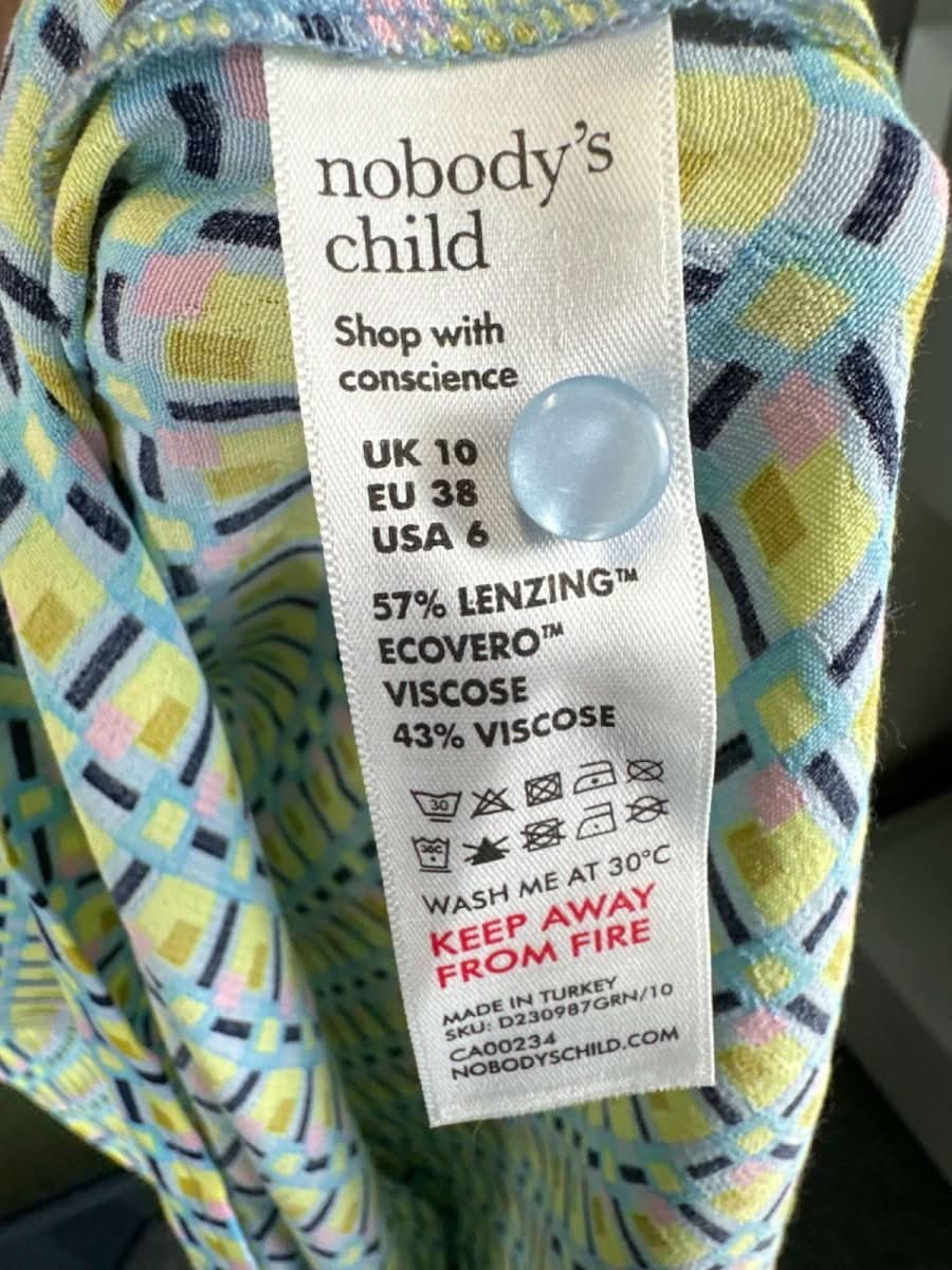 Nobody's Child Green Luna Midi Dress UK 10 - Reliked