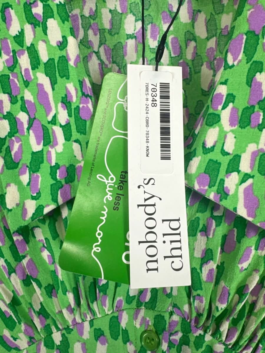 Nobody's Child Green Printed Midi Dress UK 10 - Reliked