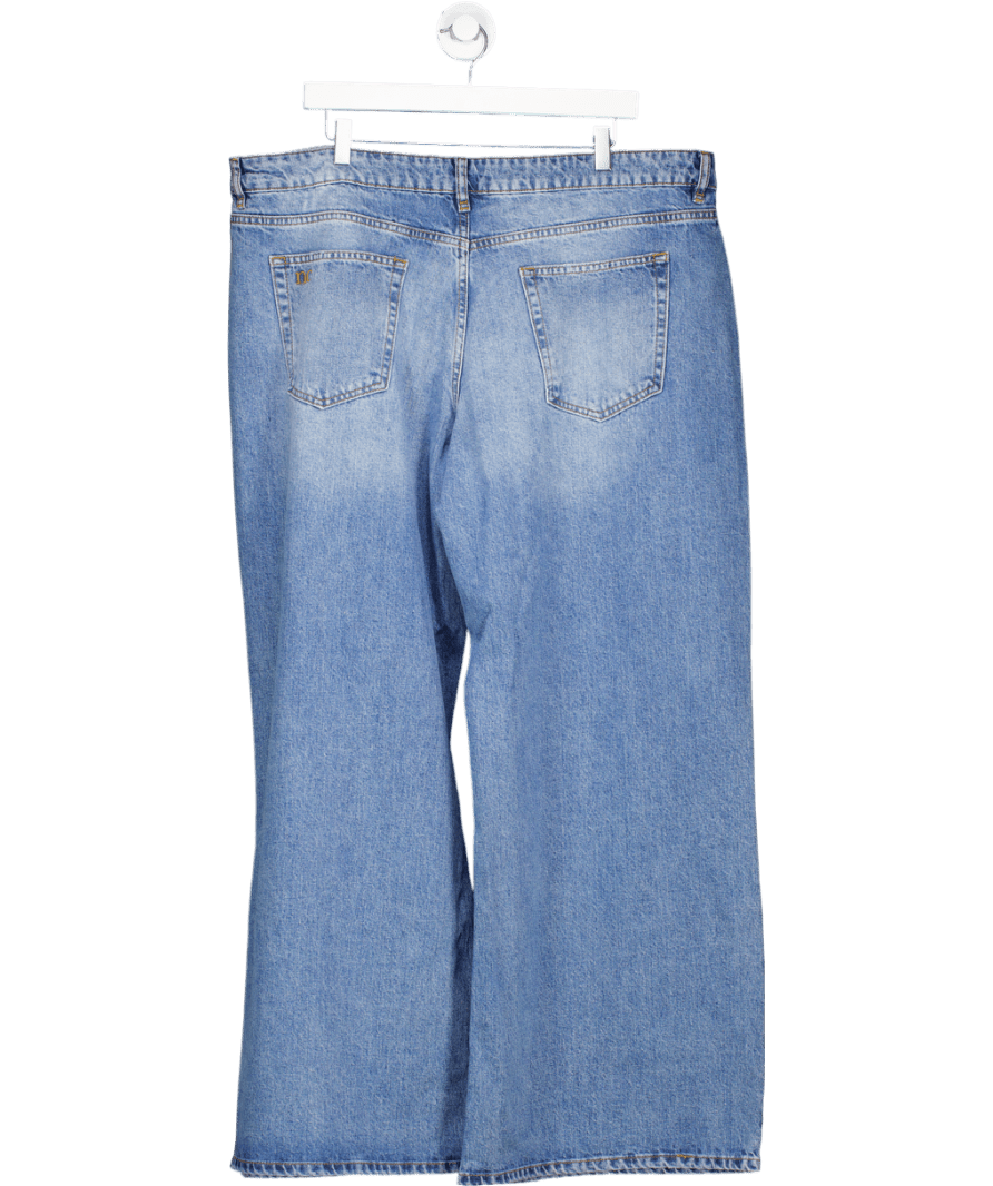 Nobody's Child Light Blue Low Rise Wide Leg Jeans UK 18 - Reliked