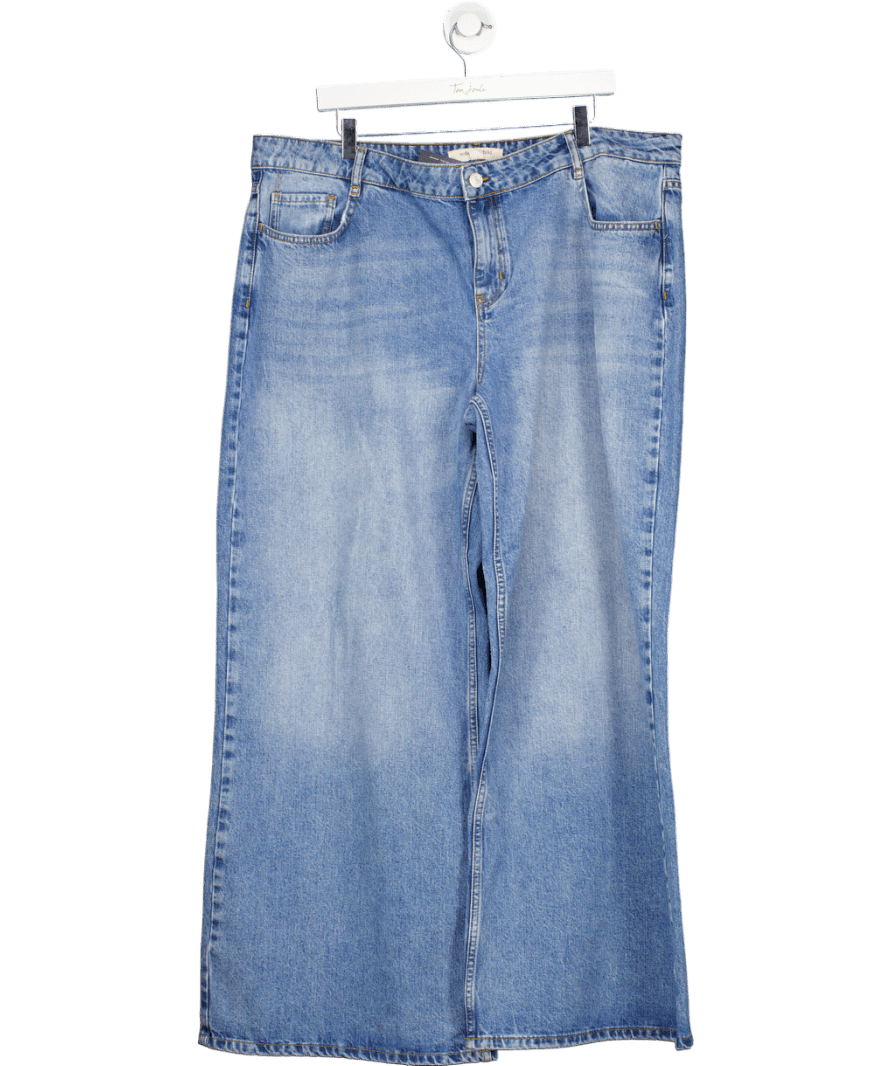 Nobody's Child Light Blue Low Rise Wide Leg Jeans UK 18 - Reliked