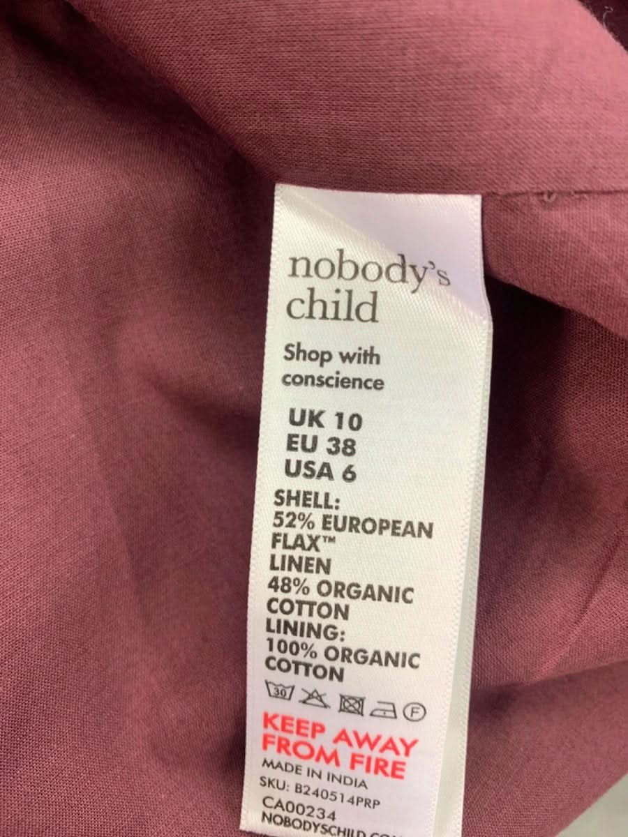 Nobody's Child Maroon Midi Pencil Skirt UK 10 - Reliked