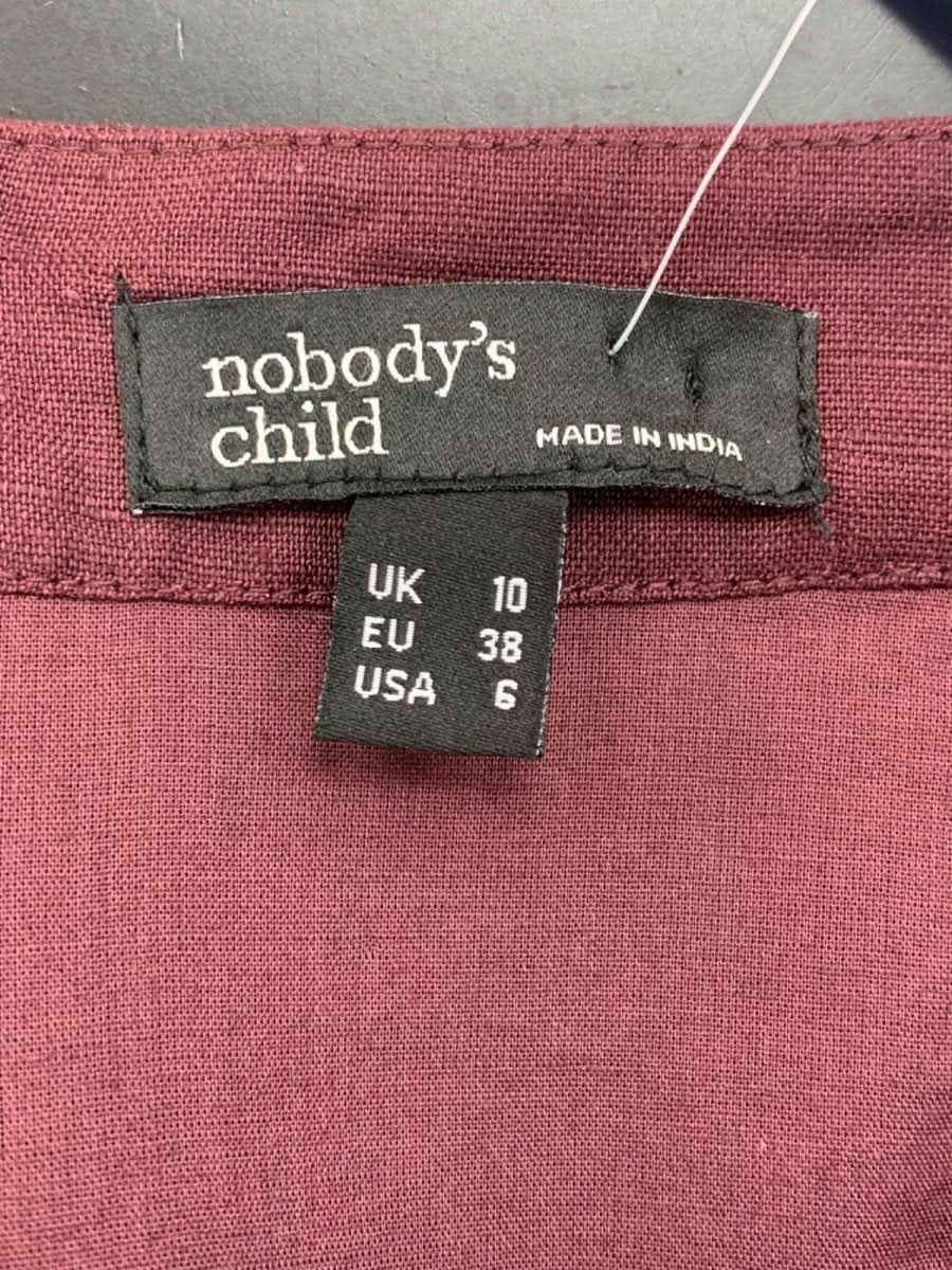 Nobody's Child Maroon Midi Pencil Skirt UK 10 - Reliked