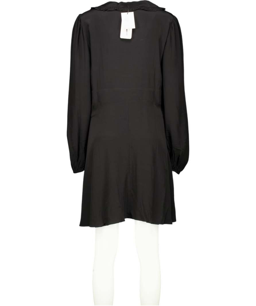 Nobody's Child Ottilie Bow Detail Long Sleeve Mini Dress In Black UK 14 - Reliked