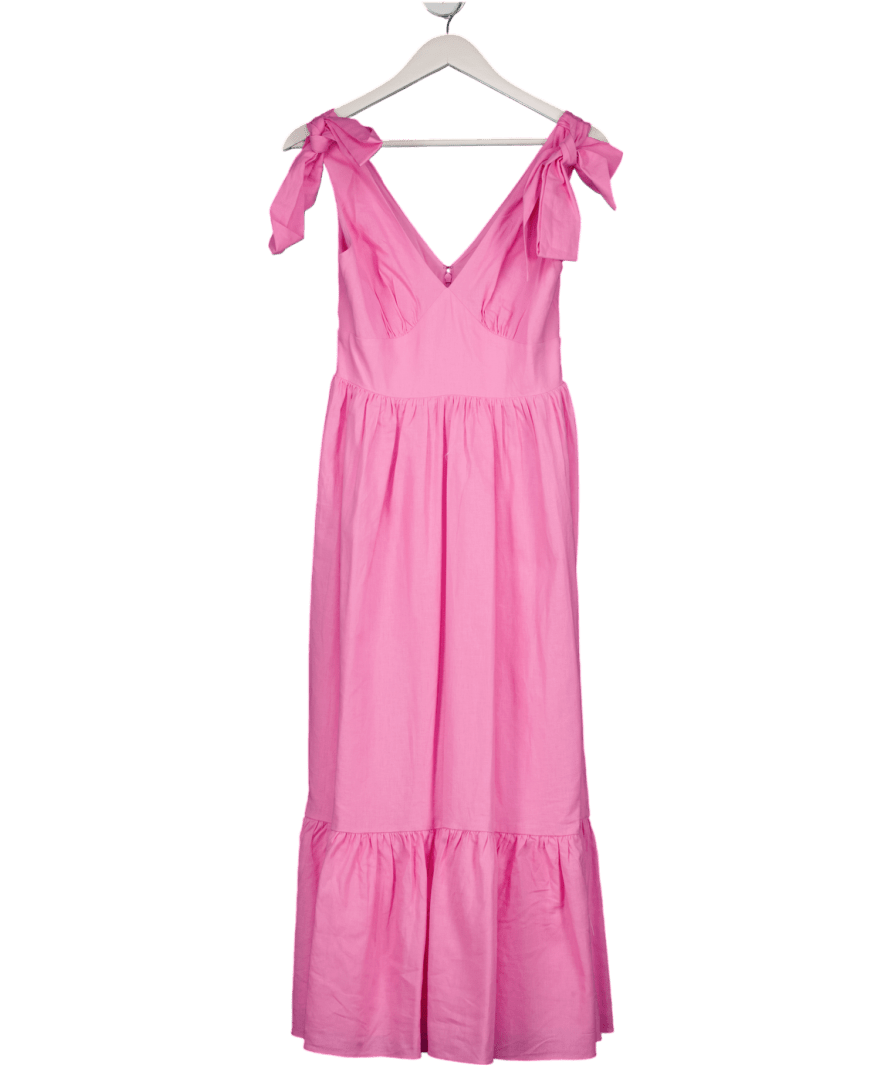 Nobody's Child Pink Tiered Coen Midi Dress UK 6 - Reliked