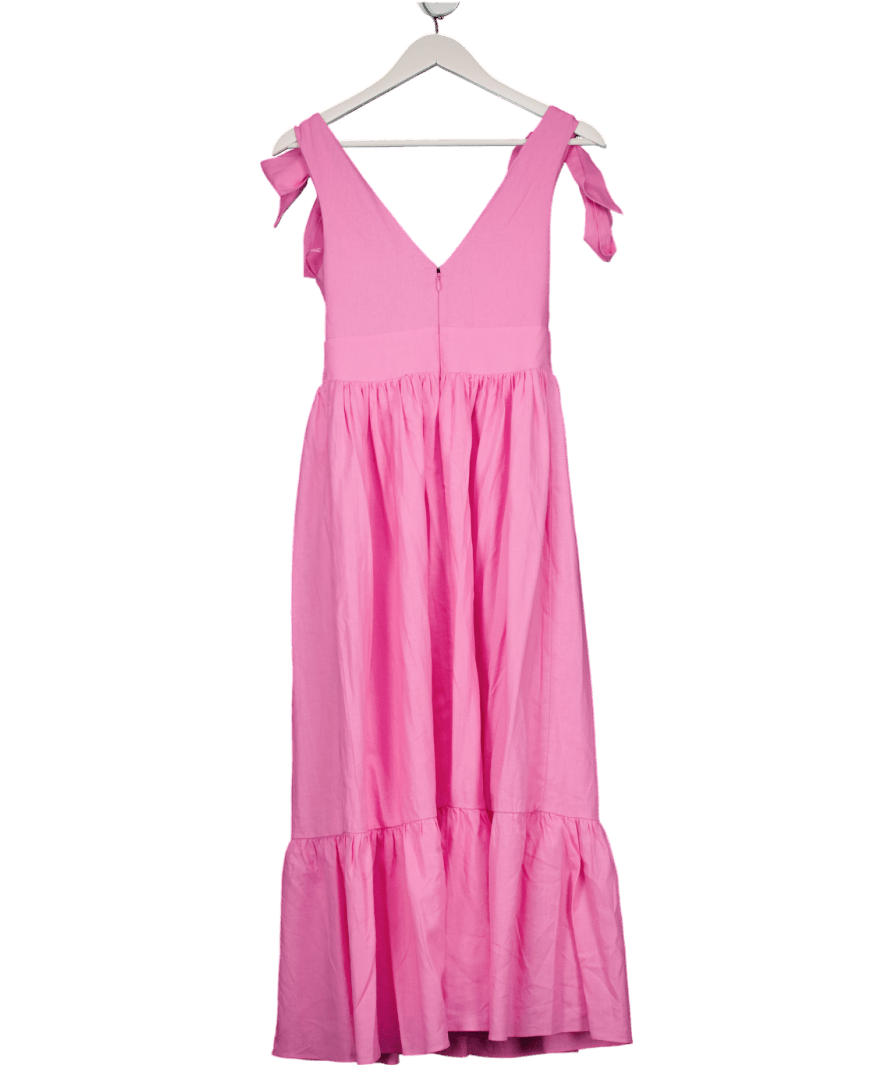 Nobody's Child Pink Tiered Coen Midi Dress UK 6 - Reliked