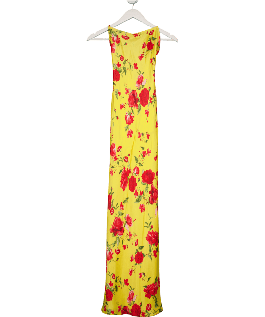 Nobody's Child Poppy Delevingne Yellow Floral Zara Maxi Dress UK 6 - Reliked