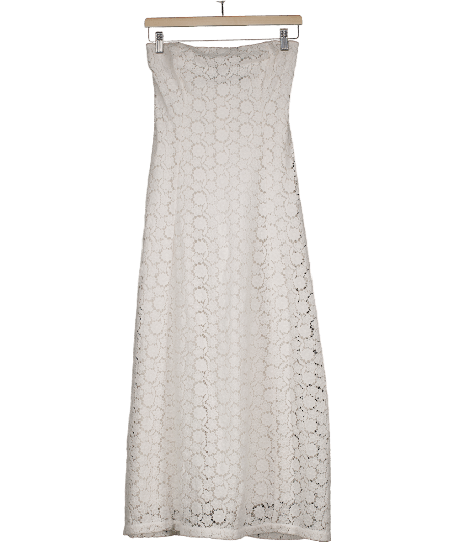 Nobody's Child White Floral Broderie Anglaise Fern Midi Dress UK 6 - Reliked