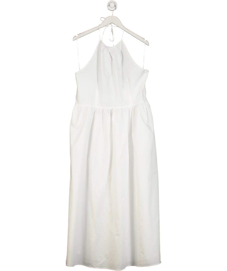 Nobody's Child White Halterneck Amber Midi Dress UK 18 - Reliked