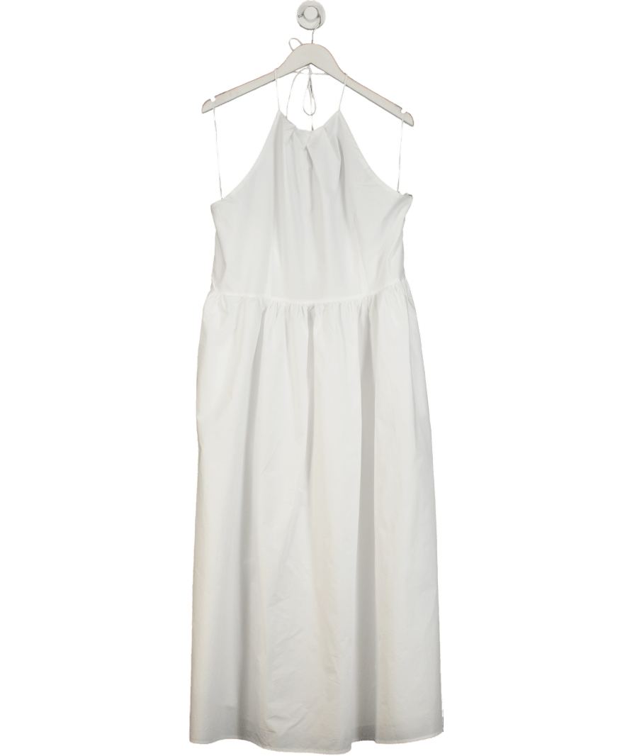 Nobody's Child White Halterneck Amber Midi Dress UK 18 - Reliked