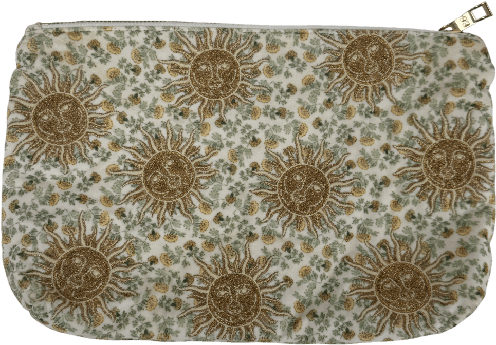 Nobody's Child Yellow X Elizabeth Scarlett White Sun Embroidered Pouch O - Reliked