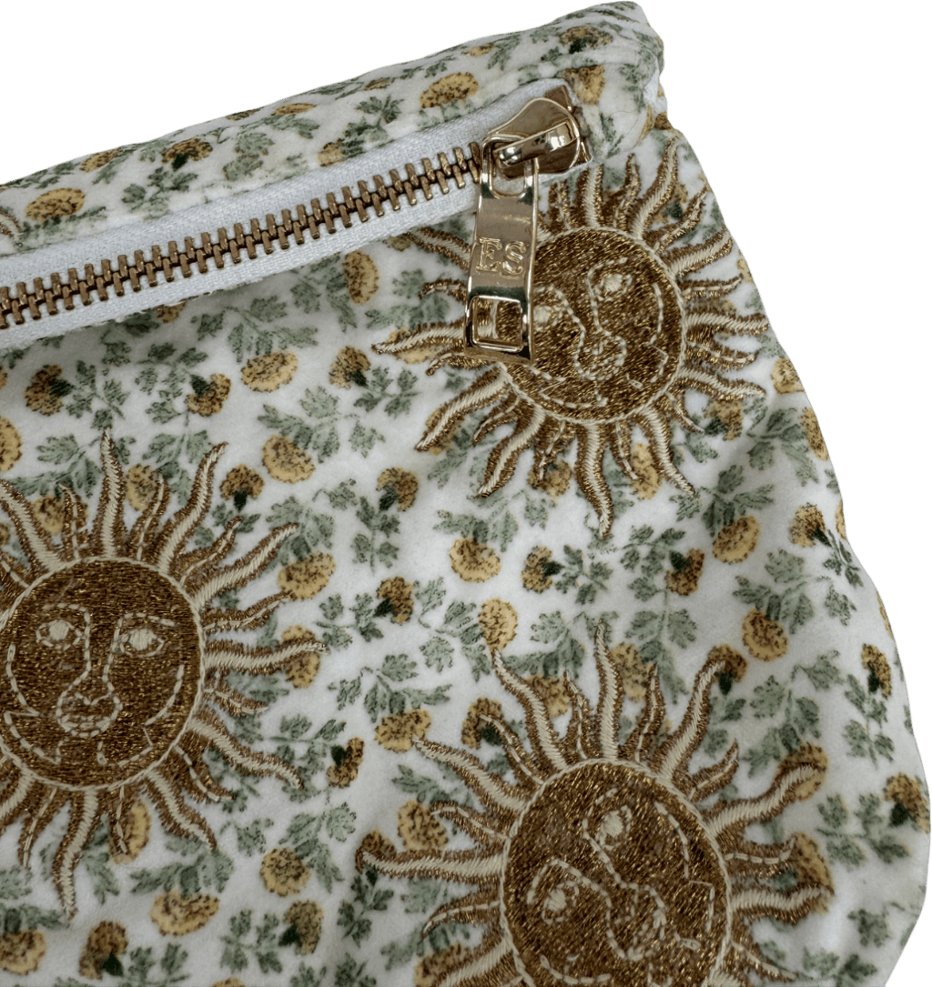 Nobody's Child Yellow X Elizabeth Scarlett White Sun Embroidered Pouch O - Reliked