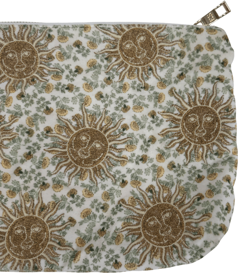 Nobody's Child Yellow X Elizabeth Scarlett White Sun Embroidered Pouch O - Reliked