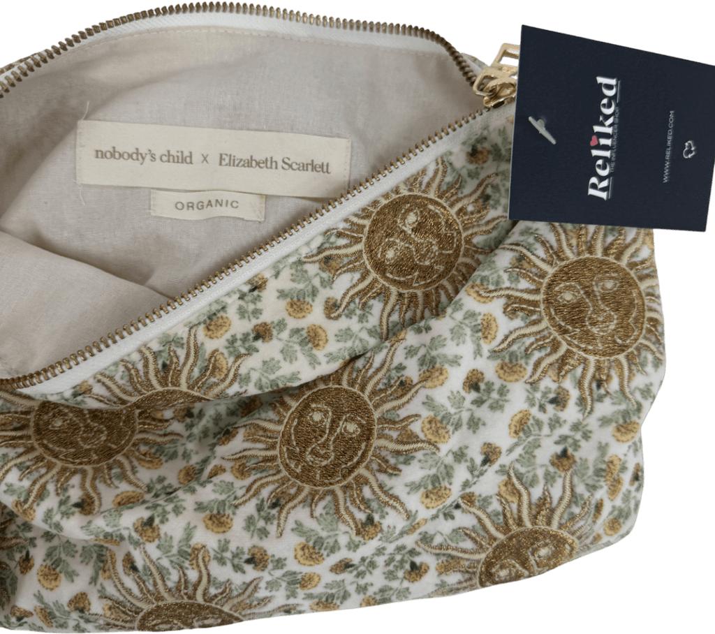 Nobody's Child Yellow X Elizabeth Scarlett White Sun Embroidered Pouch O - Reliked