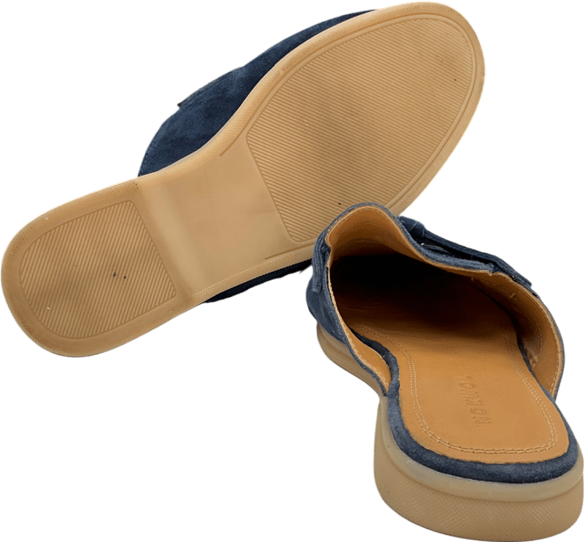 nokwol Blue Jessie Navy Suede mules UK 4 EU 37 👠 - Reliked