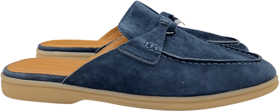 nokwol Blue Jessie Navy Suede mules UK 4 EU 37 👠 - Reliked