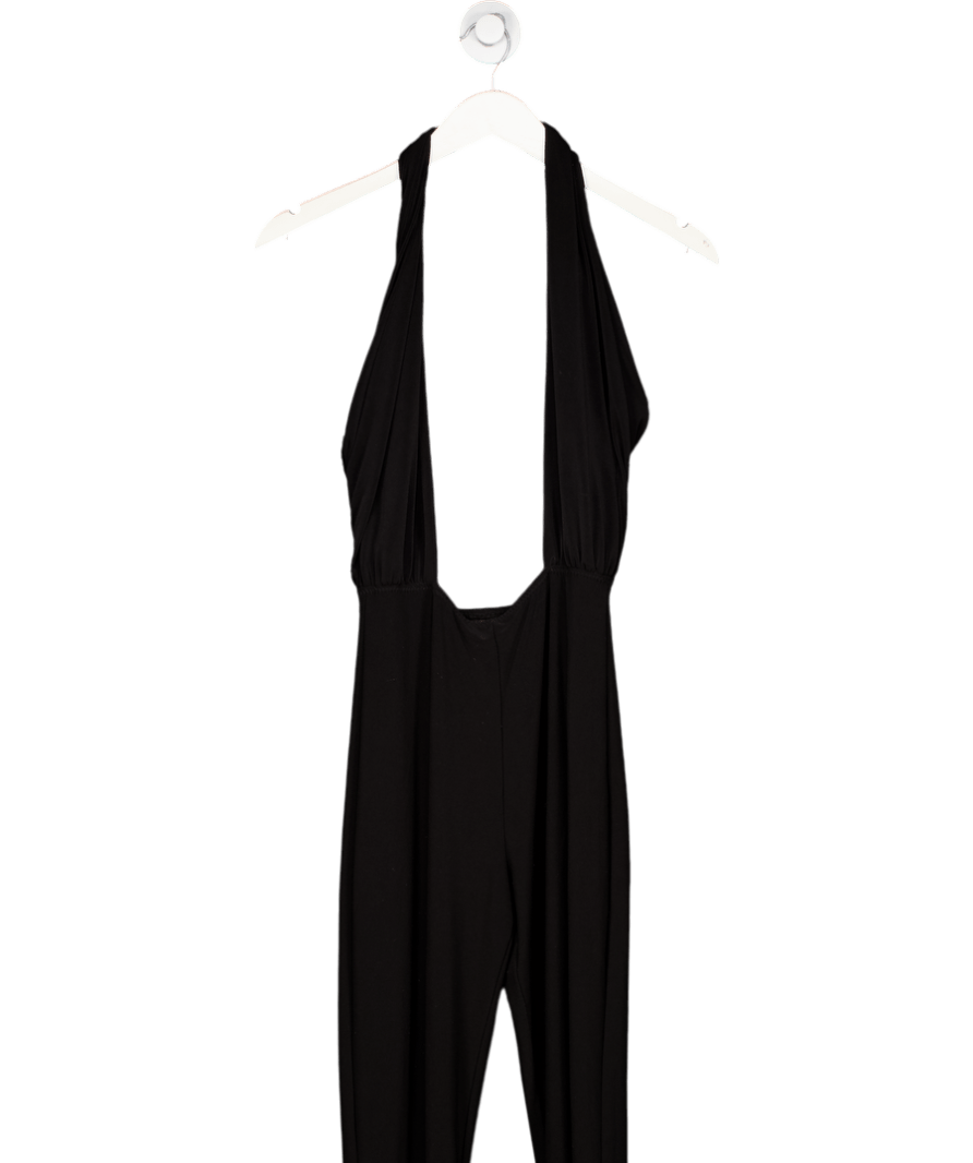 Norma Kamali Black Cross Halterneck Jumpsuit UK S - Reliked