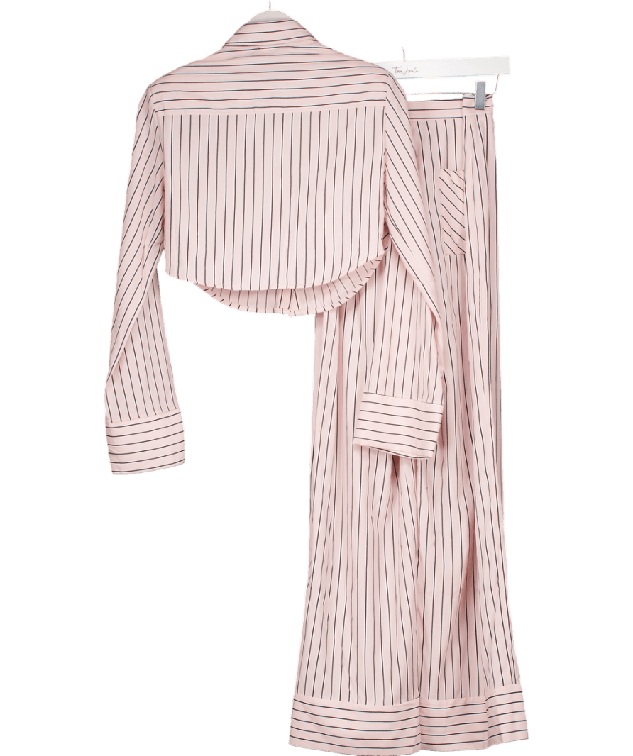 Noughts & Kisses 2 - piece Pink Striped Ana Shirt And Lima Trouser Set UK XS - Reliked