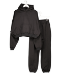Noughts & Kisses Black Oversized Hoodie And Joggers Set UK S - Reliked