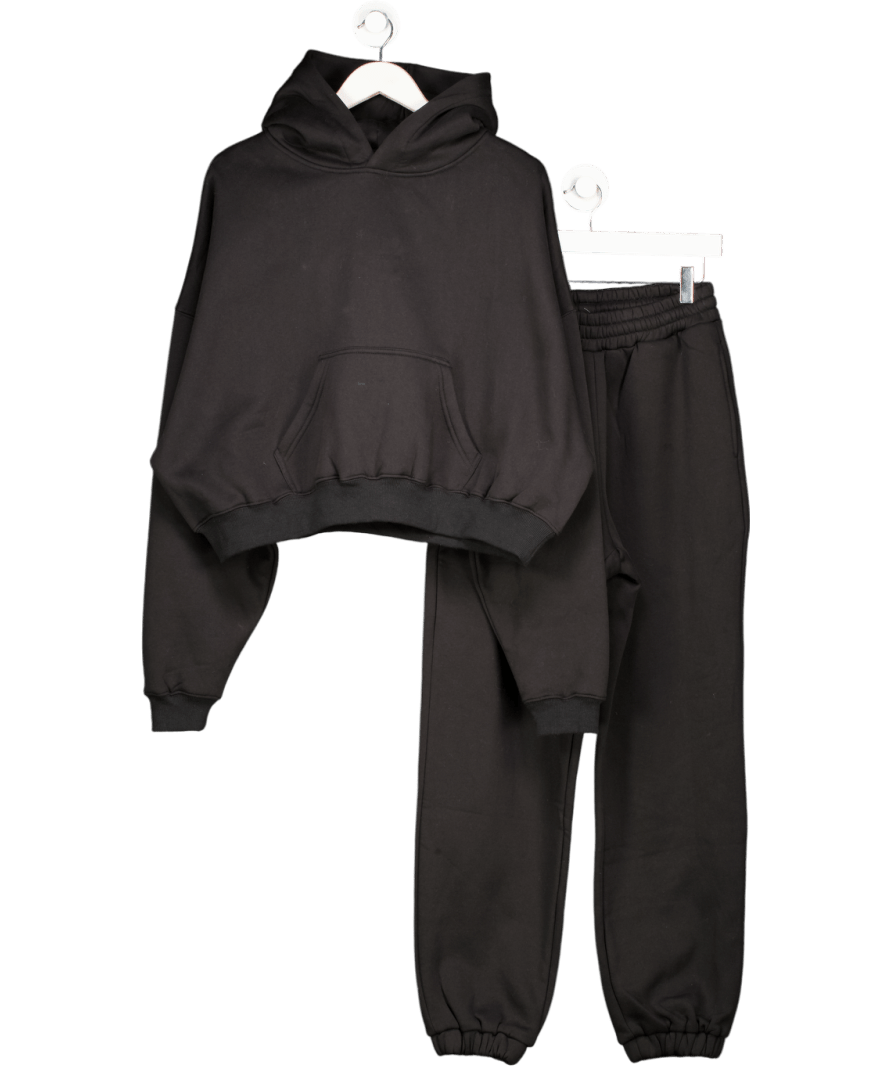 Noughts & Kisses Black Oversized Hoodie And Joggers Set UK S - Reliked