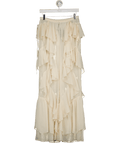 Noughts & Kisses Cream Celia Ruffle Flared Trousers UK S - Reliked