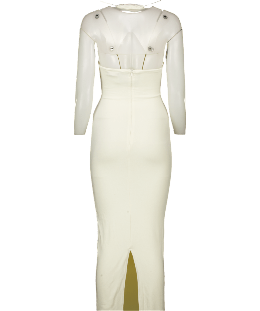 Noughts & Kisses Cream Julia Halterneck Maxi Dress UK XS - Reliked