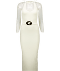 Noughts & Kisses Cream Julia Halterneck Maxi Dress UK XS - Reliked