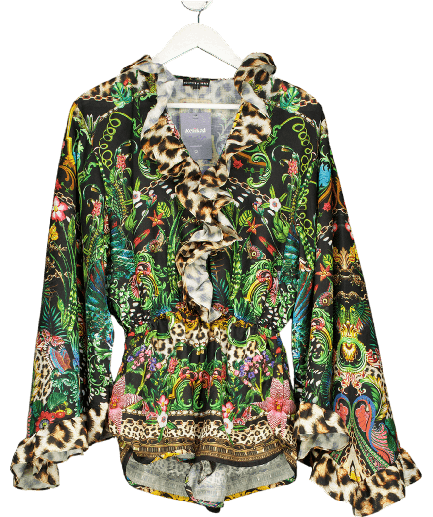 Noughts & Kisses Multicoloured Long Sleeve Ruffle Detail Playsuit UK S/M - Reliked