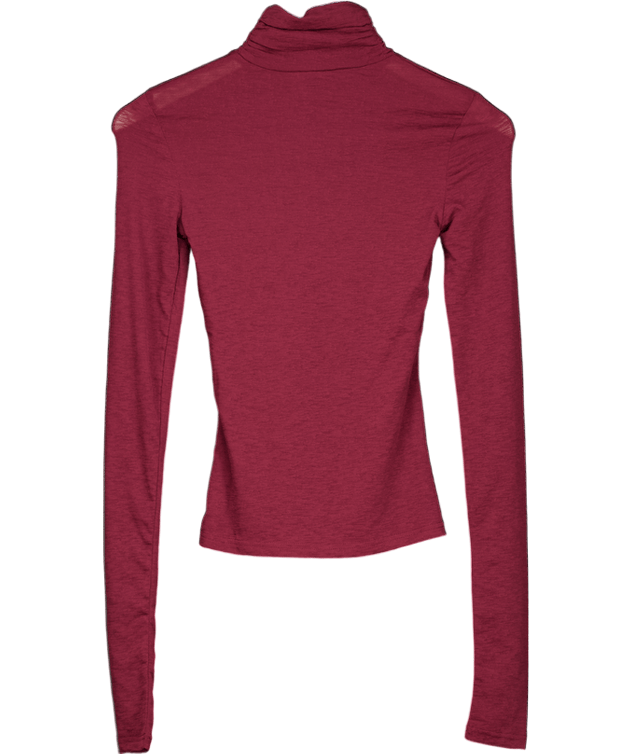 Noughts & Kisses Red Gina Fine Knit High Neck Top UK XS - Reliked