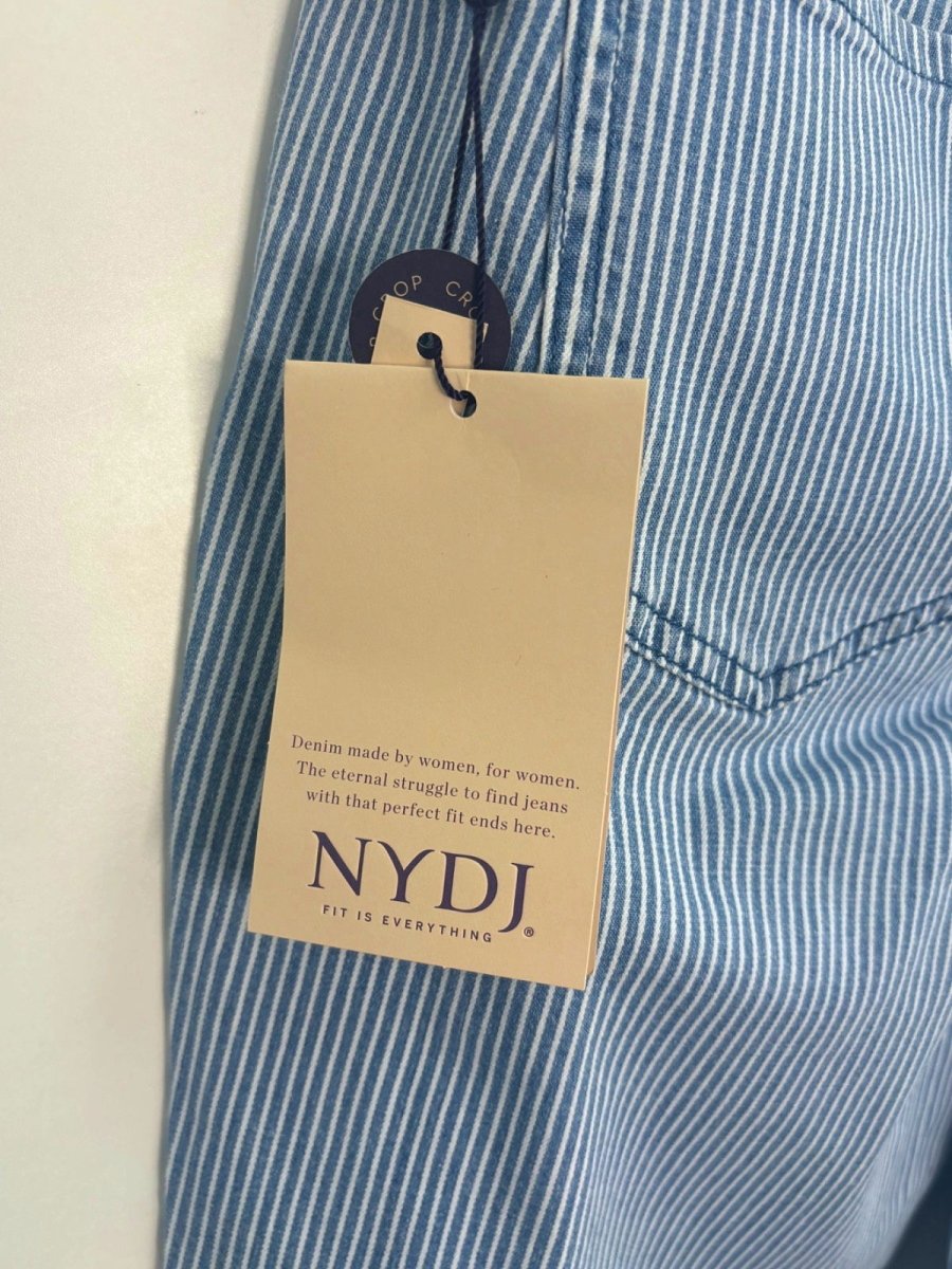 NYDJ Blue Pinstripe Chloe Crop Jeans Size UK 14 - Reliked
